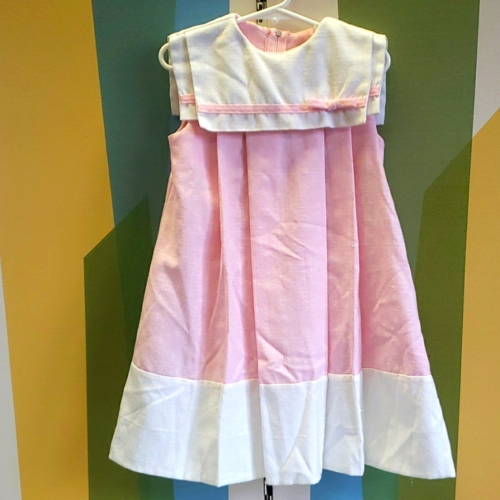 Peaches W. Cream Vintage Pink & White Dress - Picture 2 of 9